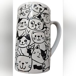 Cat-Themed Large Black and White Mug! New With Out Tags